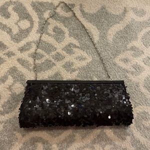 Black sequin clutch
